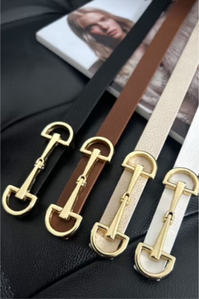 Thin Belt with Riding Style Buckle