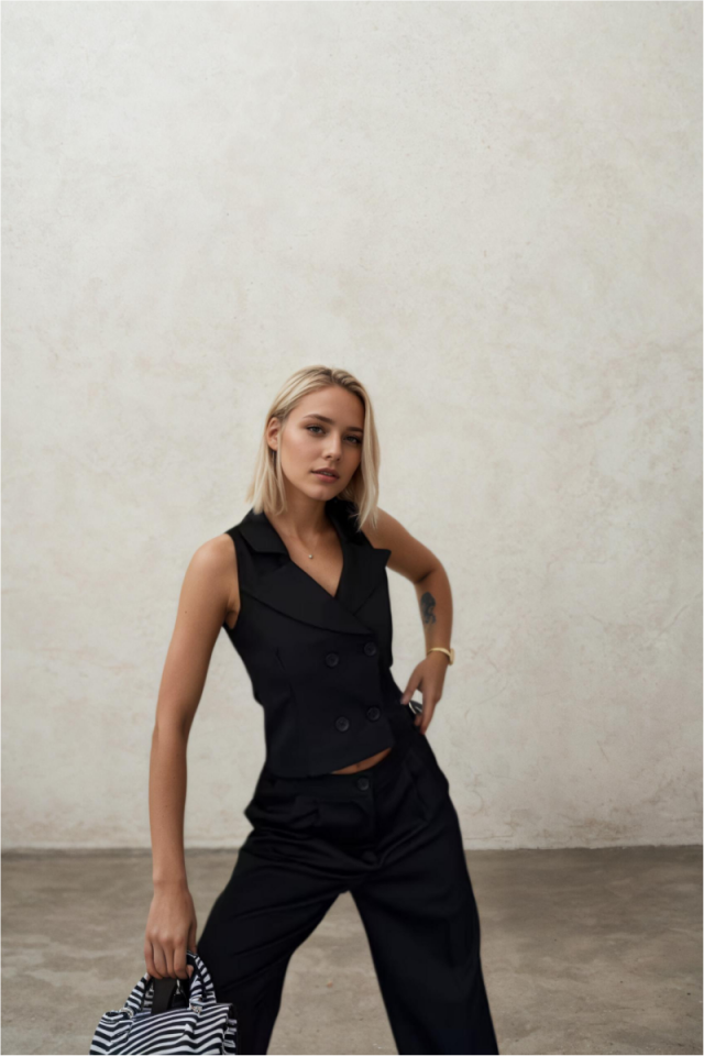 Şal Yaka Düğmeli Yele